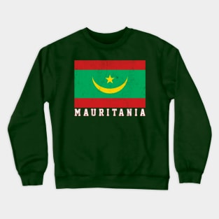 Mauritania / Vintage Look African Pride Flag Design Crewneck Sweatshirt